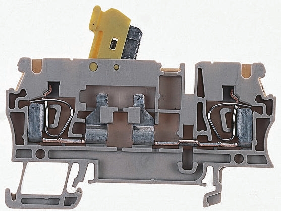 Weidmuller ZTR Series Brown Test Disconnect Terminal Block, Single-Level, Clamp Termination