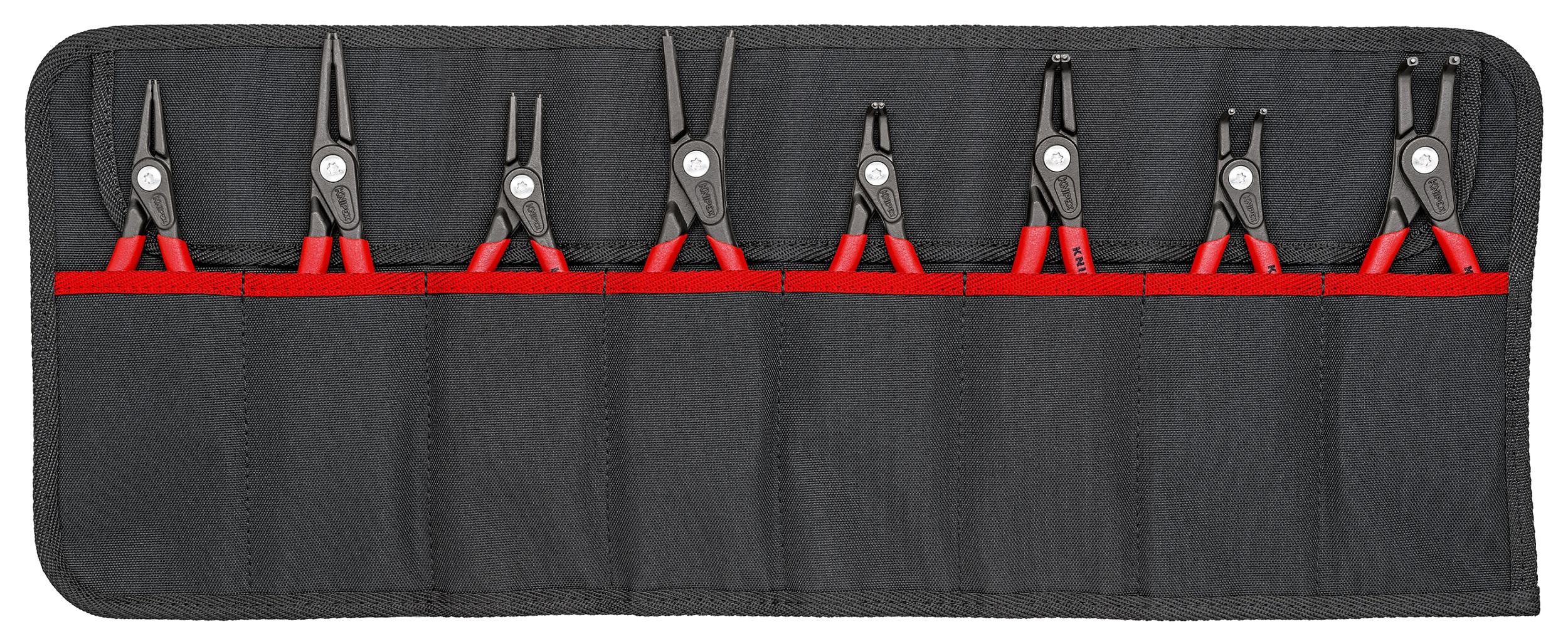 Knipex 8-Piece Circlip Plier Set, Angled, Straight Tip, 610 mm Overall