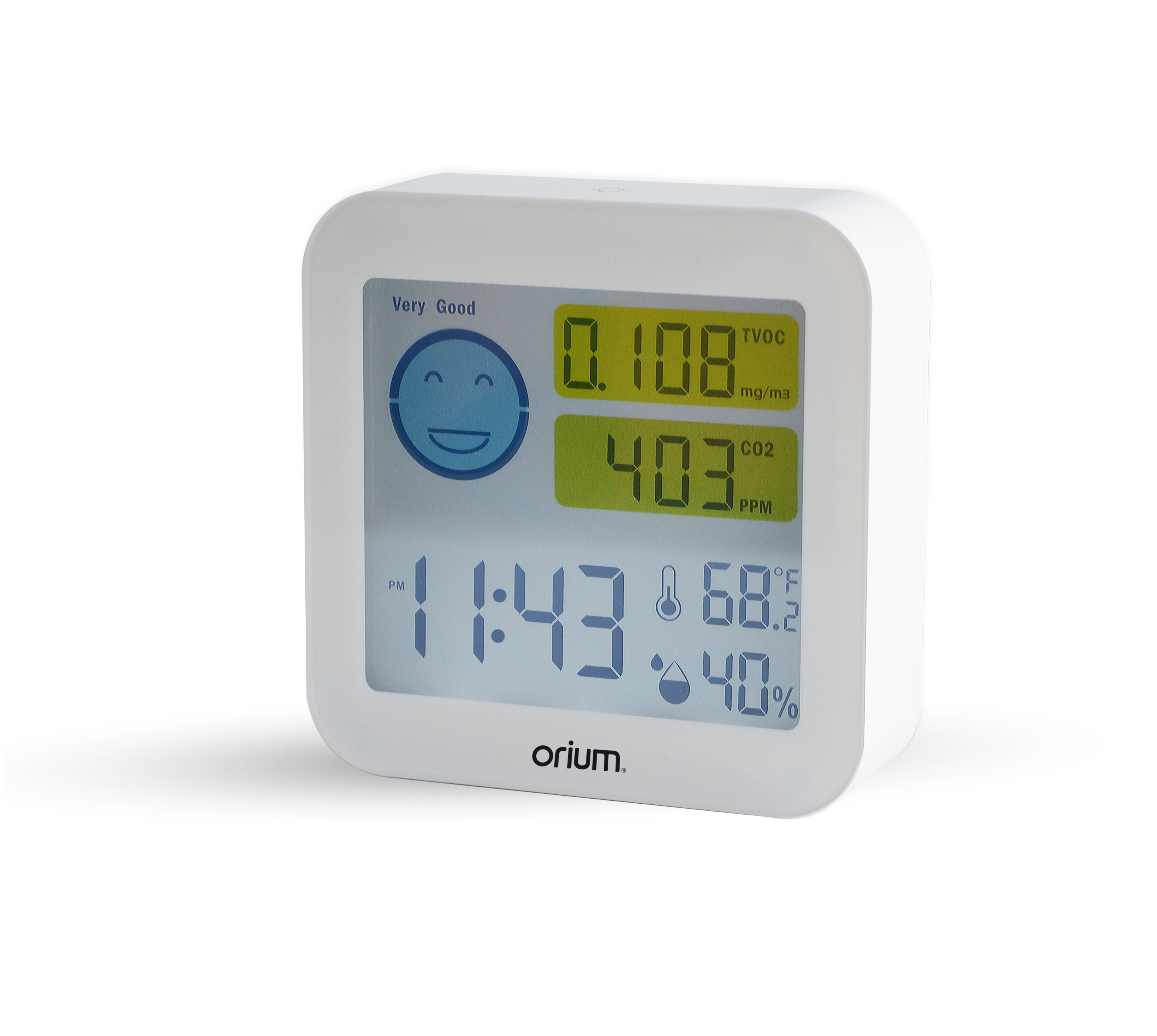 Orium Quaelis 20 Air Quality Meter for CO2, Humidity, Temperature, VOC, +50°C Max, 95%RH Max