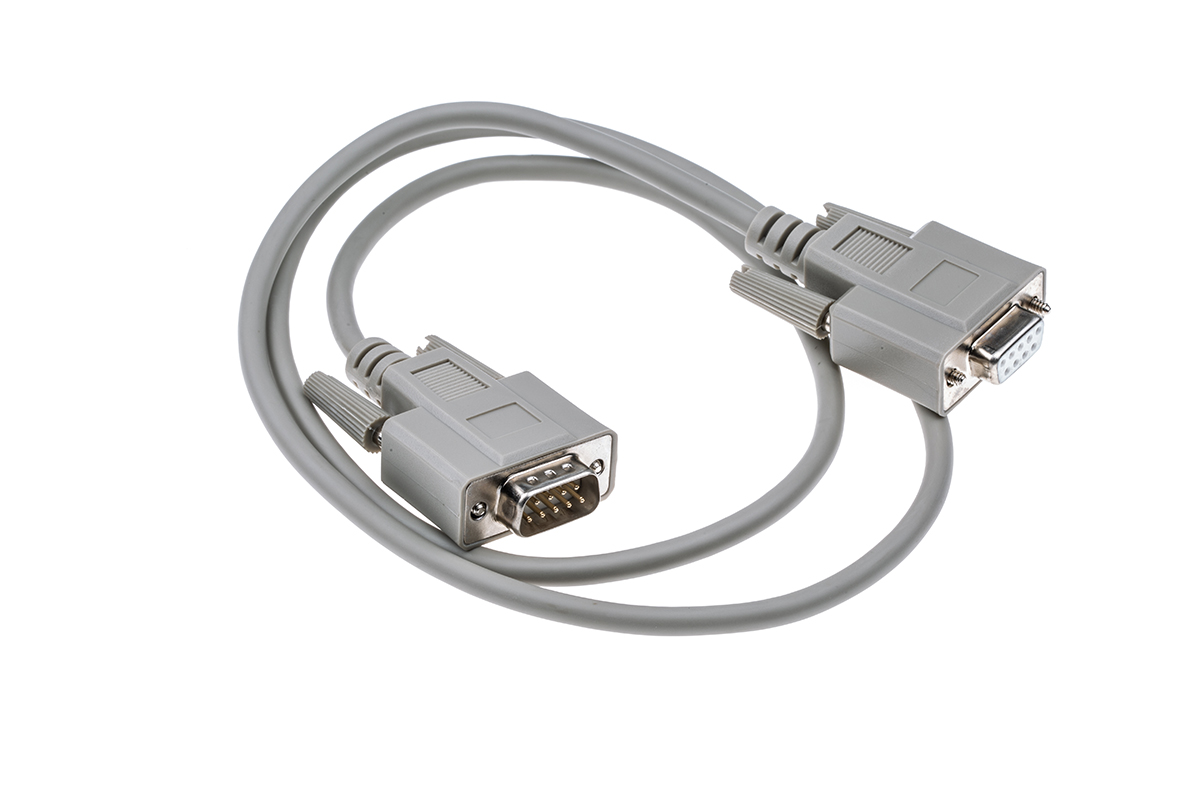 Phoenix Contact Male 9 Pin D-sub to Female 9 Pin D-sub Serial Cable, 1m PVC