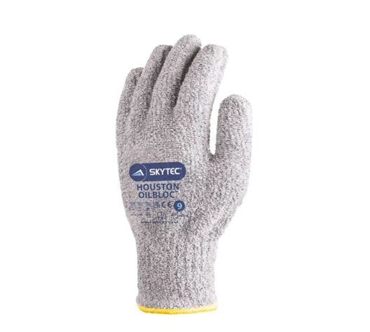 Skytec SKY07 Grey Nylon, Polyvinyl Chloride Work Gloves, Size 8, Terry Cotton Coating