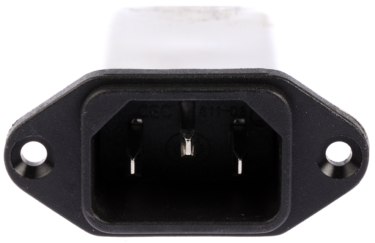 Schaffner 10A, 250 V ac Male Panel Mount IEC Filter FN9222-10-06, Faston None Fuse