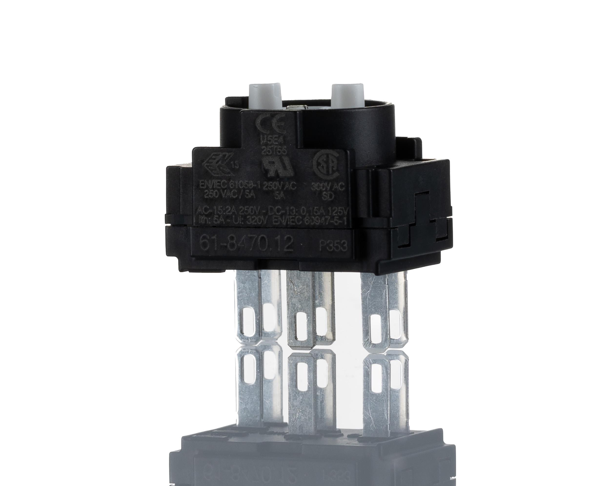 EAO Contact Block for Use with Series 61 Switches, 250V ac/dc, 1NO + 1NC