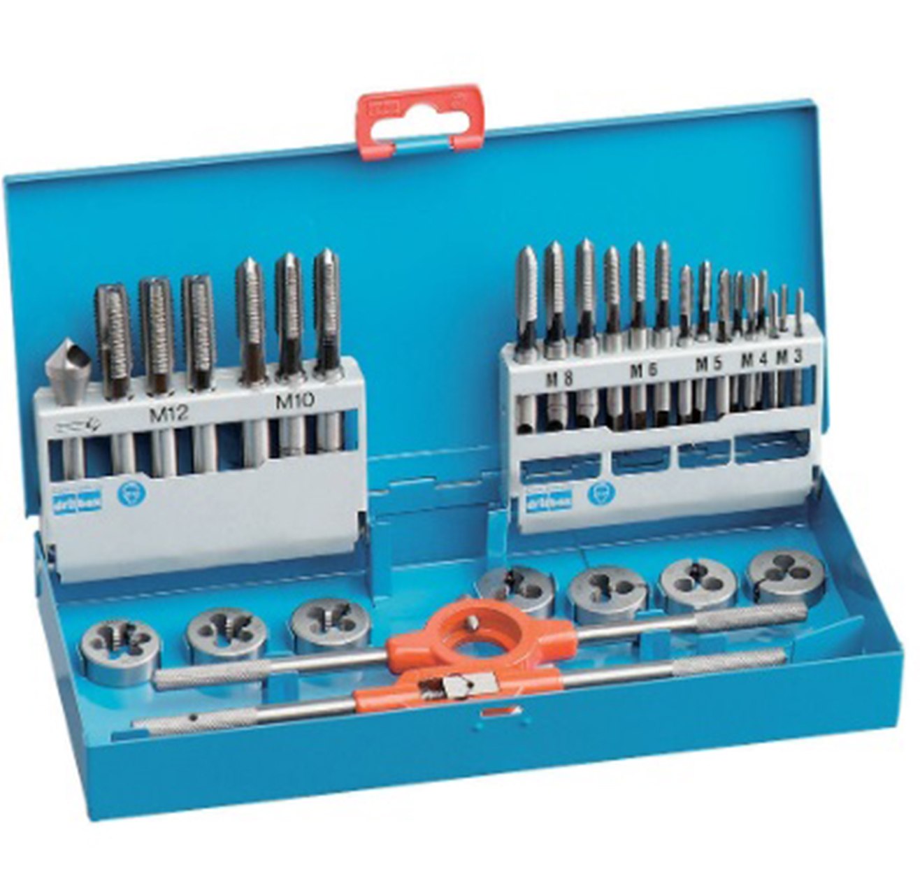 Tivoly 31-Piece HSS Tap & Die Set, M3 - M12 Taps, M3 - M12 Dies