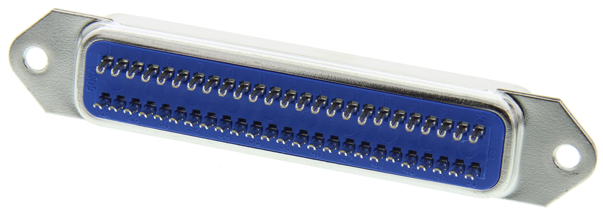 ASSMANN WSW Female 50 Pin Straight Through Hole SCSI Connector 2.16mm Pitch, Solder
