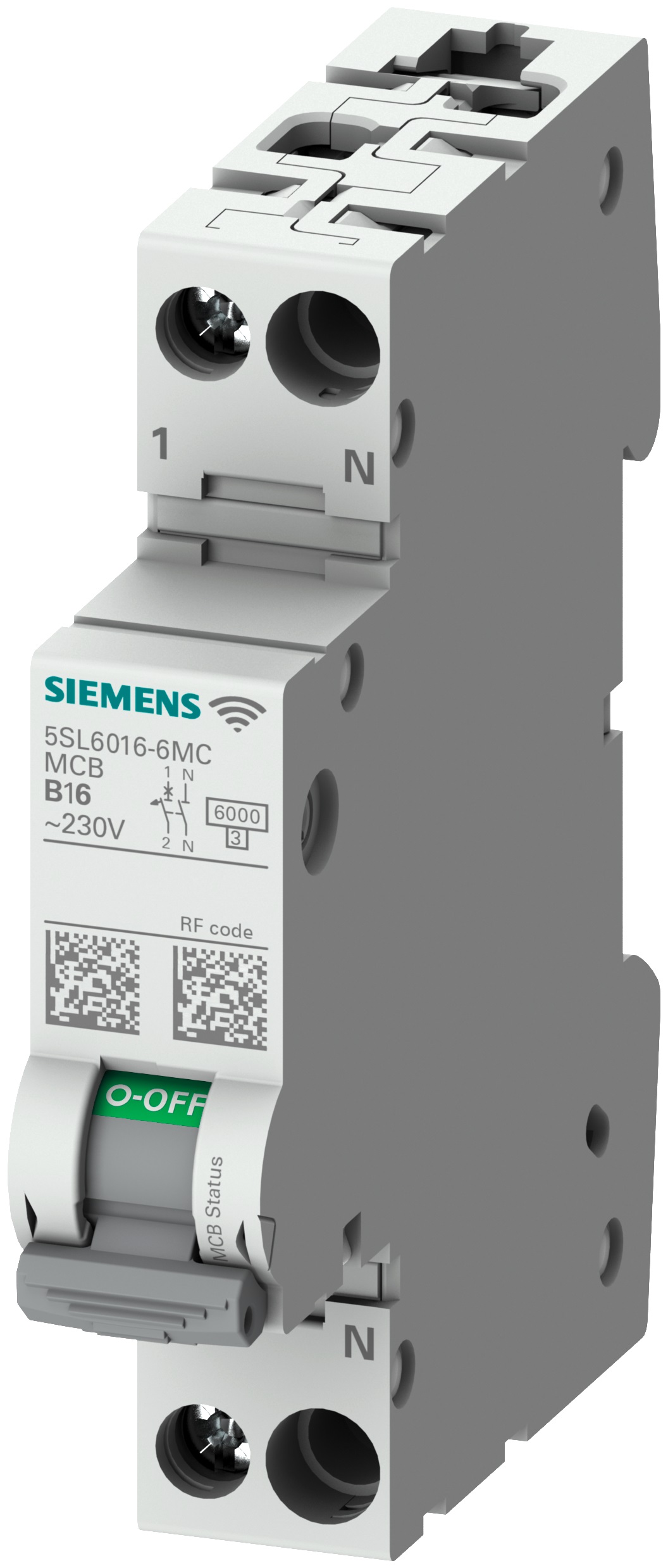 Siemens SENTRON MCB, 1+N, 6A Curve B, 230V AC