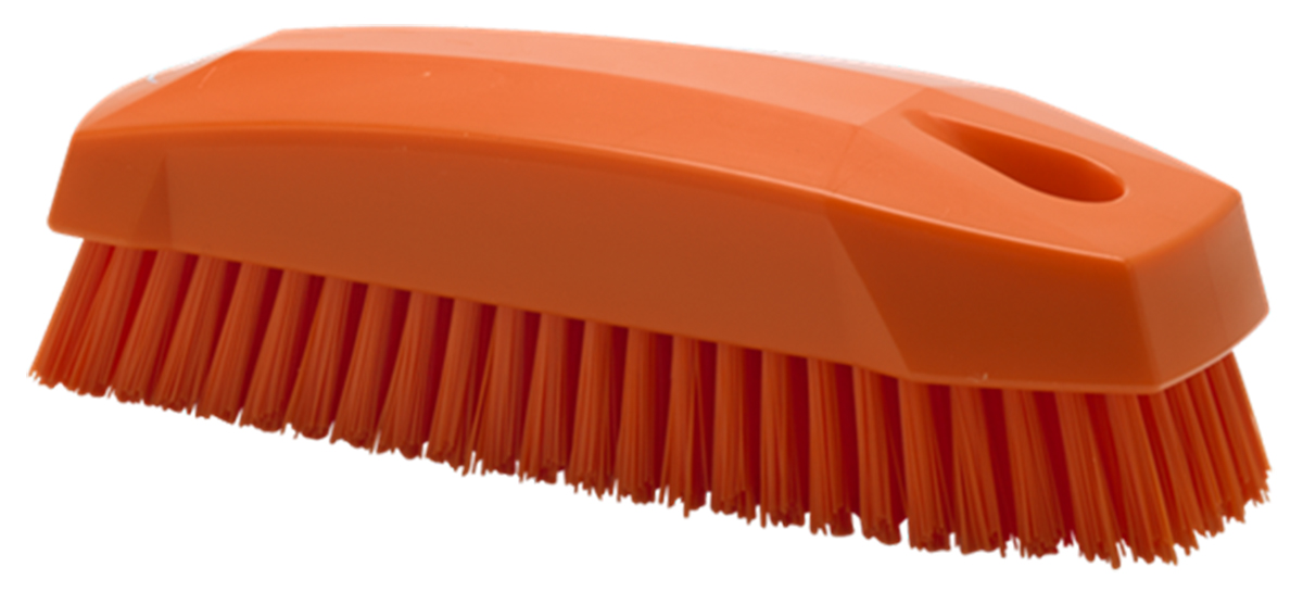 Vikan Hard Bristle Orange Scrubbing Brush, 17mm bristle length, Polyester bristle material