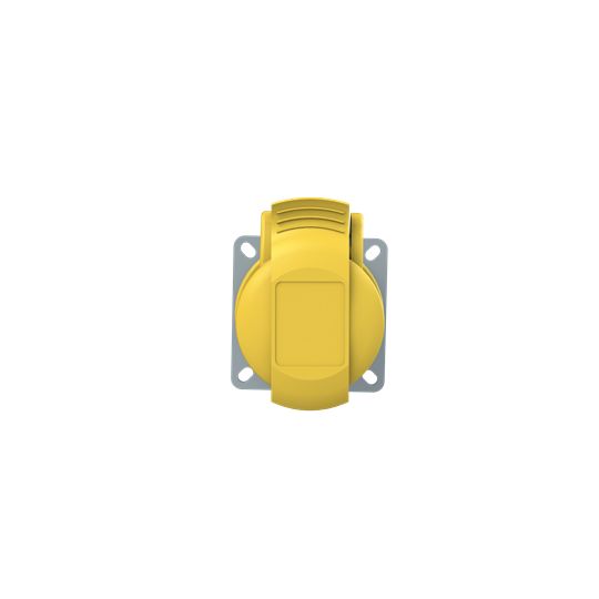 Amphenol Industrial, 2CMA1 IP44 Yellow Panel Mount 3P+N+E Industrial Power Socket, Rated At 60A, 130 V