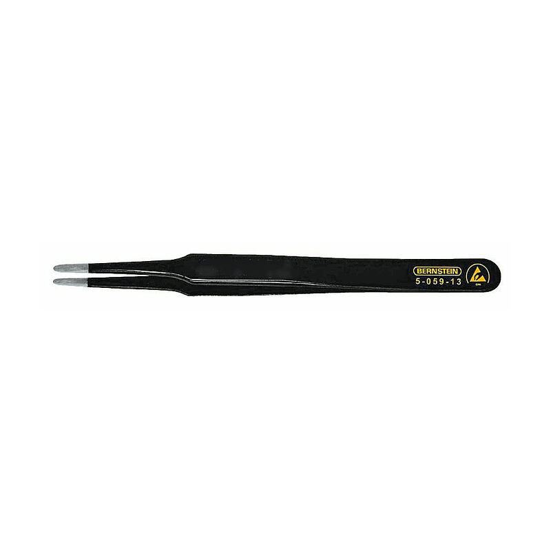 Bernstein 120 mm, Stainless Steel, Rounded, ESD Tweezer