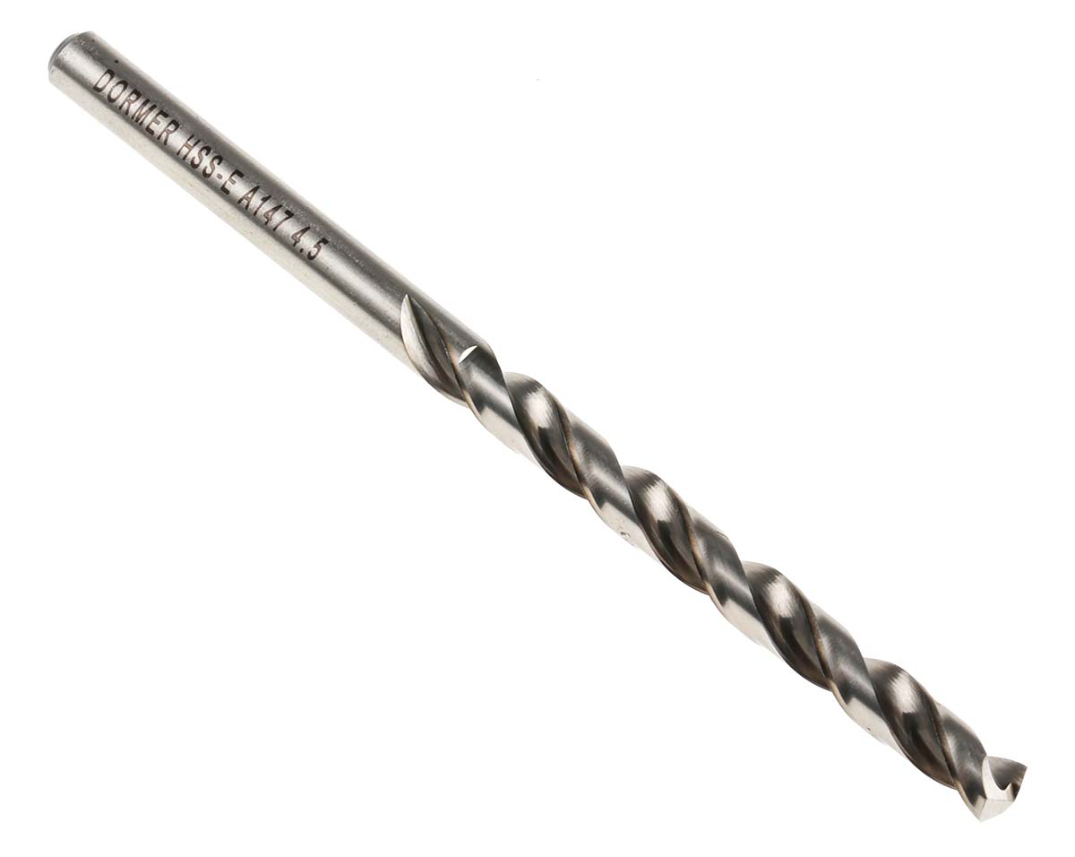 Dormer A147 Series HSS-E Twist Drill Bit, 4.5mm Diameter, 80 mm Overall