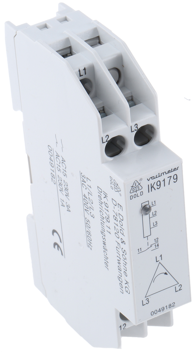 Dold Phase Monitoring Relay, 3 Phase, SPDT, DIN Rail