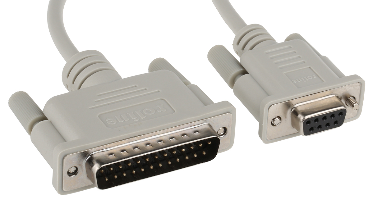 Roline Male 25 Pin D-sub to Female 9 Pin D-sub Serial Cable, 1.8m