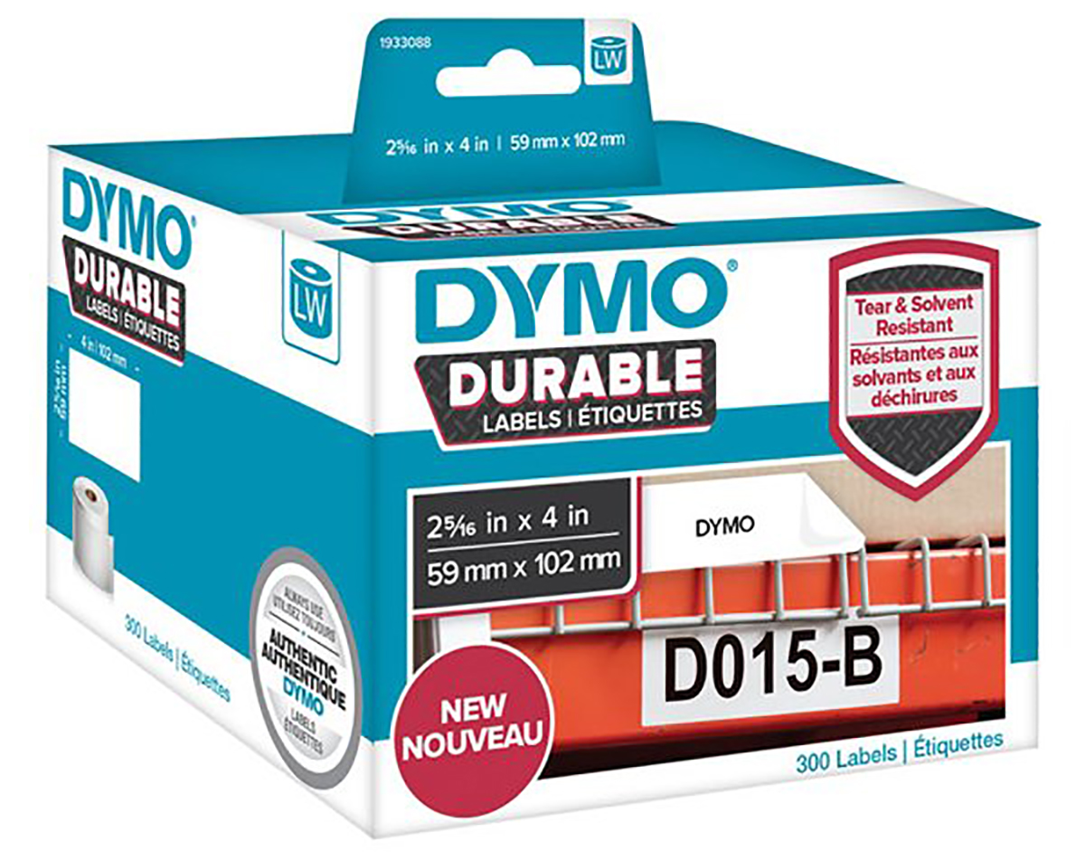 Dymo White Black Print Label Roll, 102mm Width, 59mm Height, 300Per Roll Qty