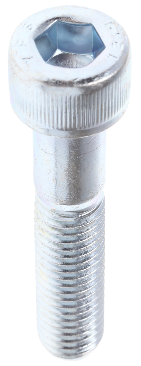 RS PRO Bright Zinc Plated Steel Hex Socket Cap Screw, DIN 912, M10 x 50mm