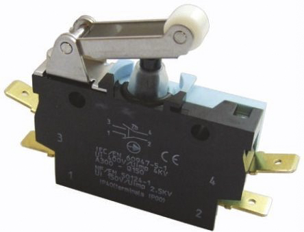 Crouzet Lever Micro Switch, Tab Terminal, 6 A @ 250 V ac, DT-NO/NC, IP40