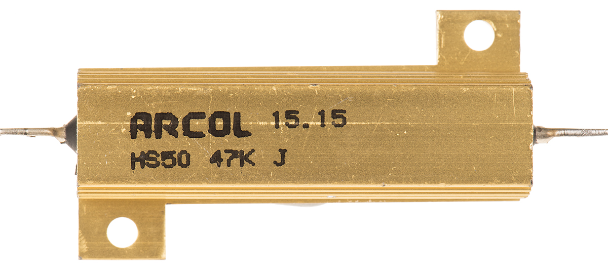 Arcol, 47kΩ 50W Wire Wound Chassis Mount Resistor HS50 47K J ±5%