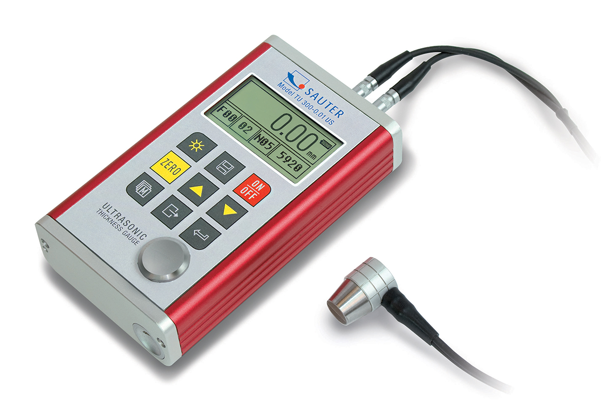 Sauter TU 80-0.01 US Thickness Meter, 0.75mm - 80mm, 0.5% Accuracy, 0.01 mm Resolution, LCD Display
