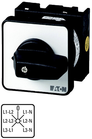 Eaton, 3PST 7 Position 45° Voltmeter Cam Switch, 690V ac, 20A
