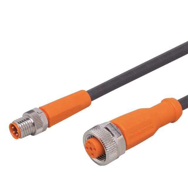ifm electronic Male 1 way M8 to Female 1 way M12 Actuator/Sensor Cable, 0.3 m