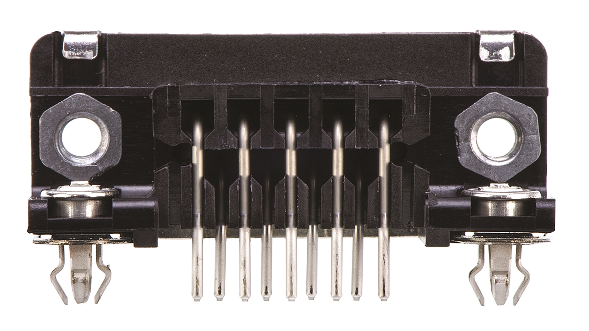TE Connectivity Amplimite HD-20 9 Way Right Angle Through Hole D-sub Connector Socket, 2.74mm Pitch, with 4-40 UNC
