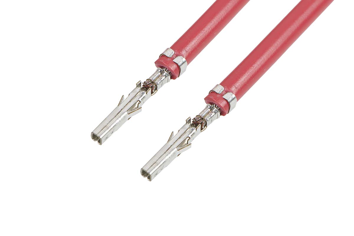 Molex Male Mini-Fit Jr. to Unterminated Crimped Wire, 75mm, 20AWG, Red