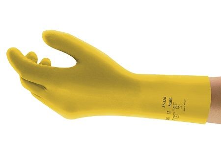 Ansell AlphaTec 37-320 Yellow Nitrile Work Gloves, Size 11, Nitrile Coating