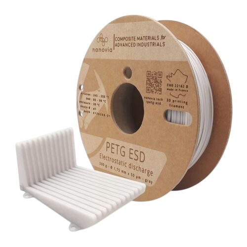 NANOVIA 2.85mm Grey PET-G ESD 3D Printer Filament, 500g