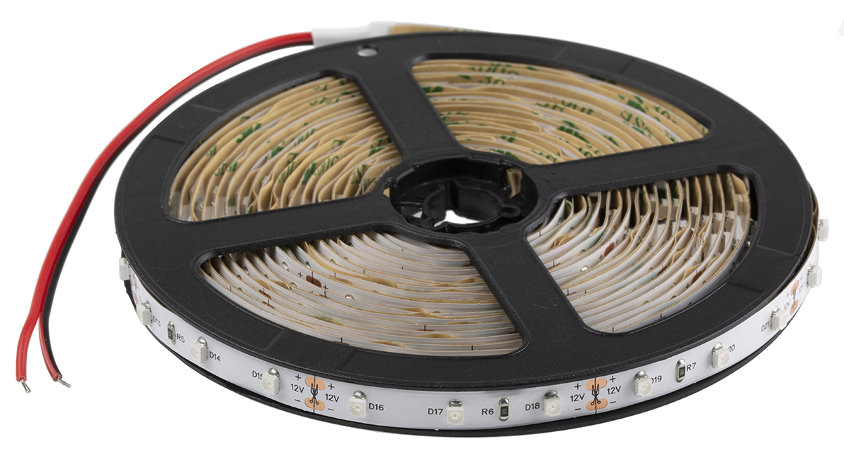 RS PRO 12V Yellow LED Strip Light, 5m Length