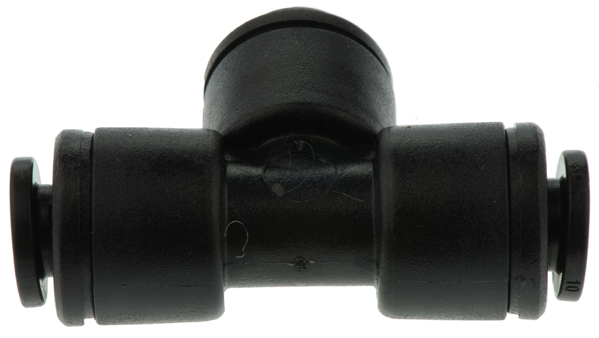 John Guest PM Series Tee Tube-to-Tube Adaptor Push In 4 mm, Push In 4 mm to Push In 4 mm, Tube-to-Tube Connection Style