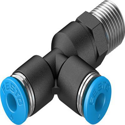 Festo QSTL Series T Fitting, R 1/8 Male to 4 mm, Threaded-to-Tube Connection Style, 153117