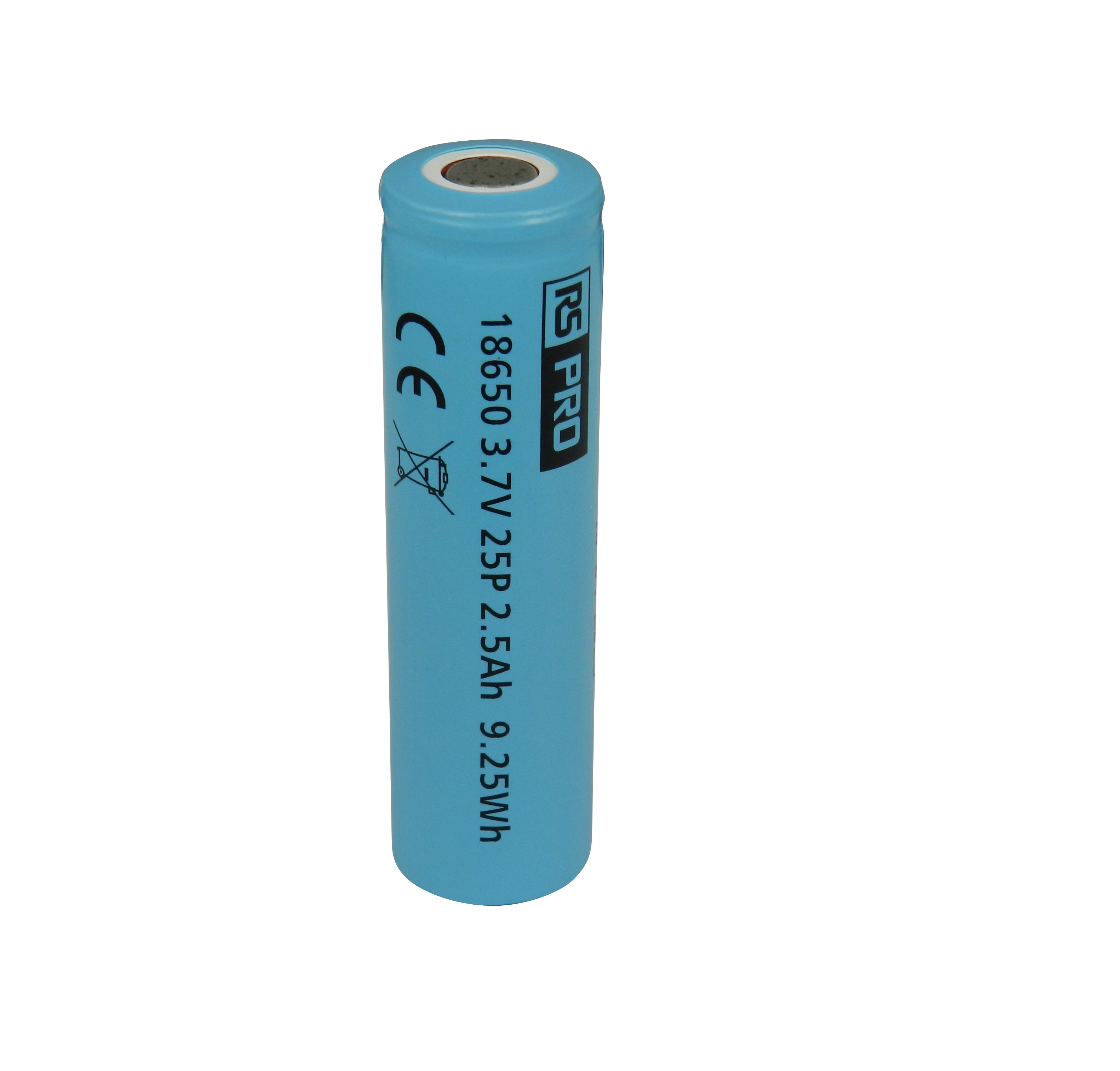 RS PRO RS PRO, 3.70V, 18650, Lithium-Ion Rechargeable Battery, 2500mAh