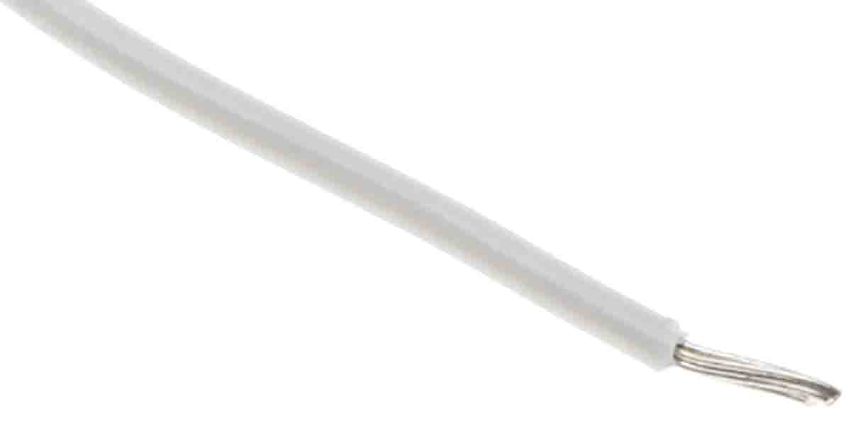RS PRO White 1.3mm² Hook Up Wire, 16 AWG, 26/0.25mm, 305m, MPPE Insulation