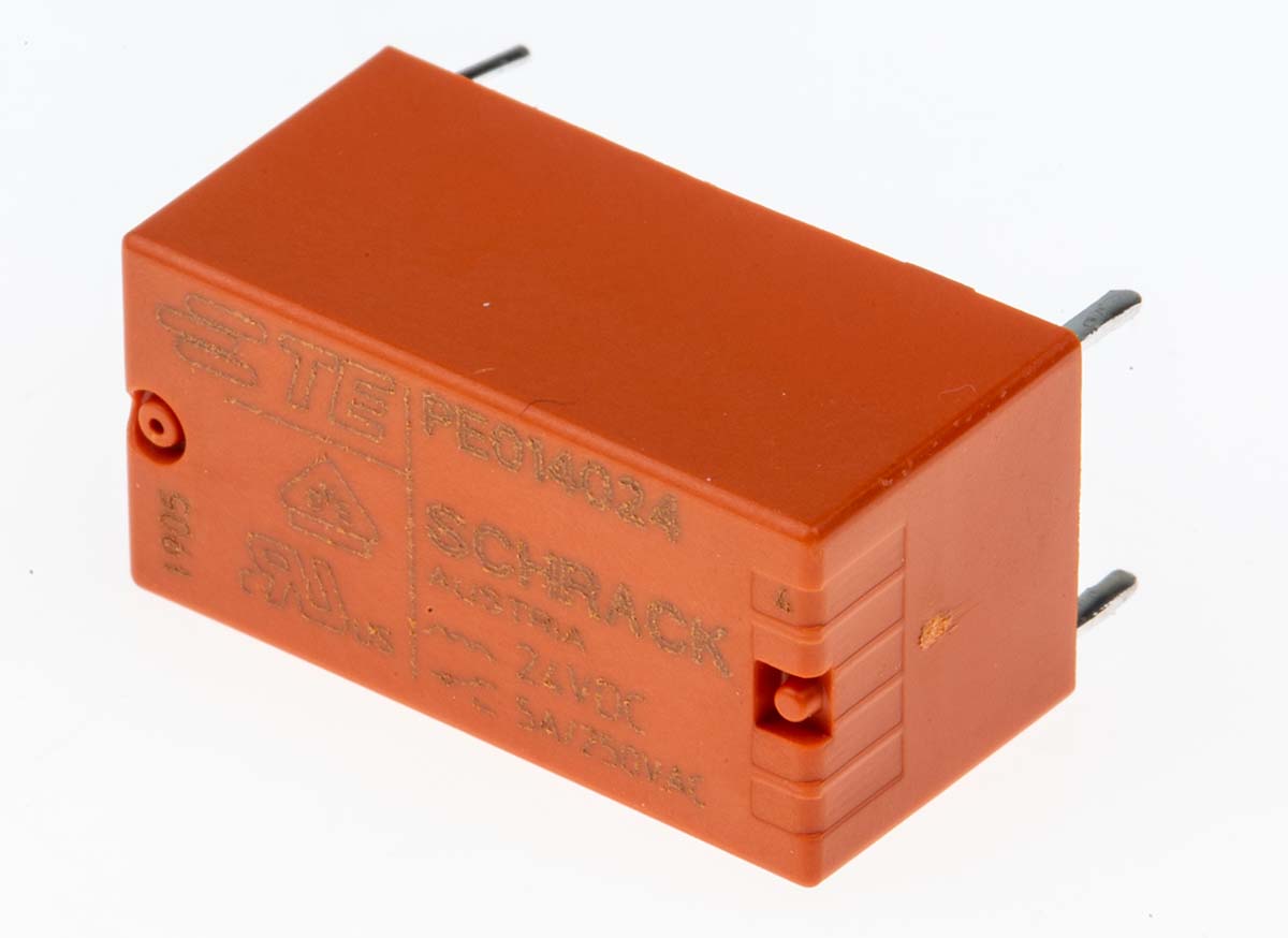 TE Connectivity PCB Mount Power Relay, 24V dc Coil, 5A Switching Current, SPDT