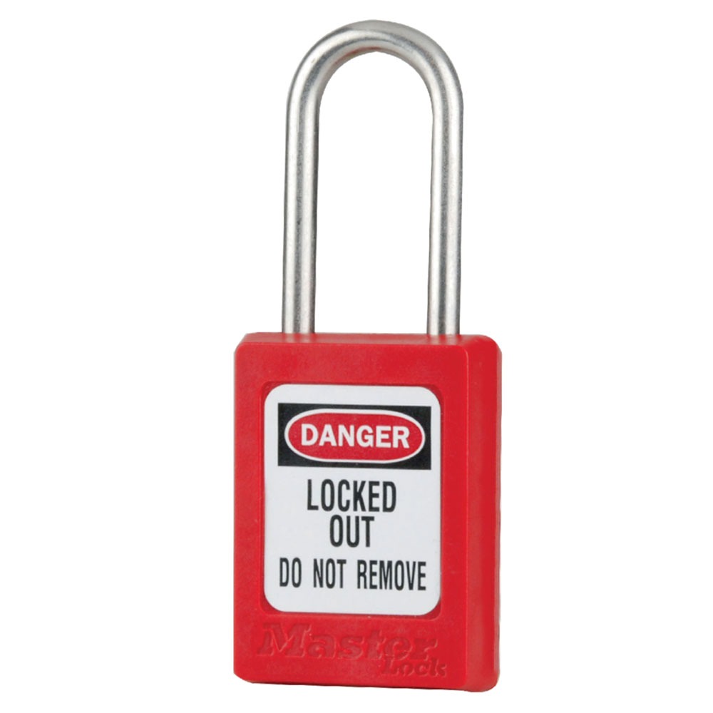 Master Lock Red 1-Lock Zenex Thermoplastic Safety Lockout Padlock, 5mm Shackle