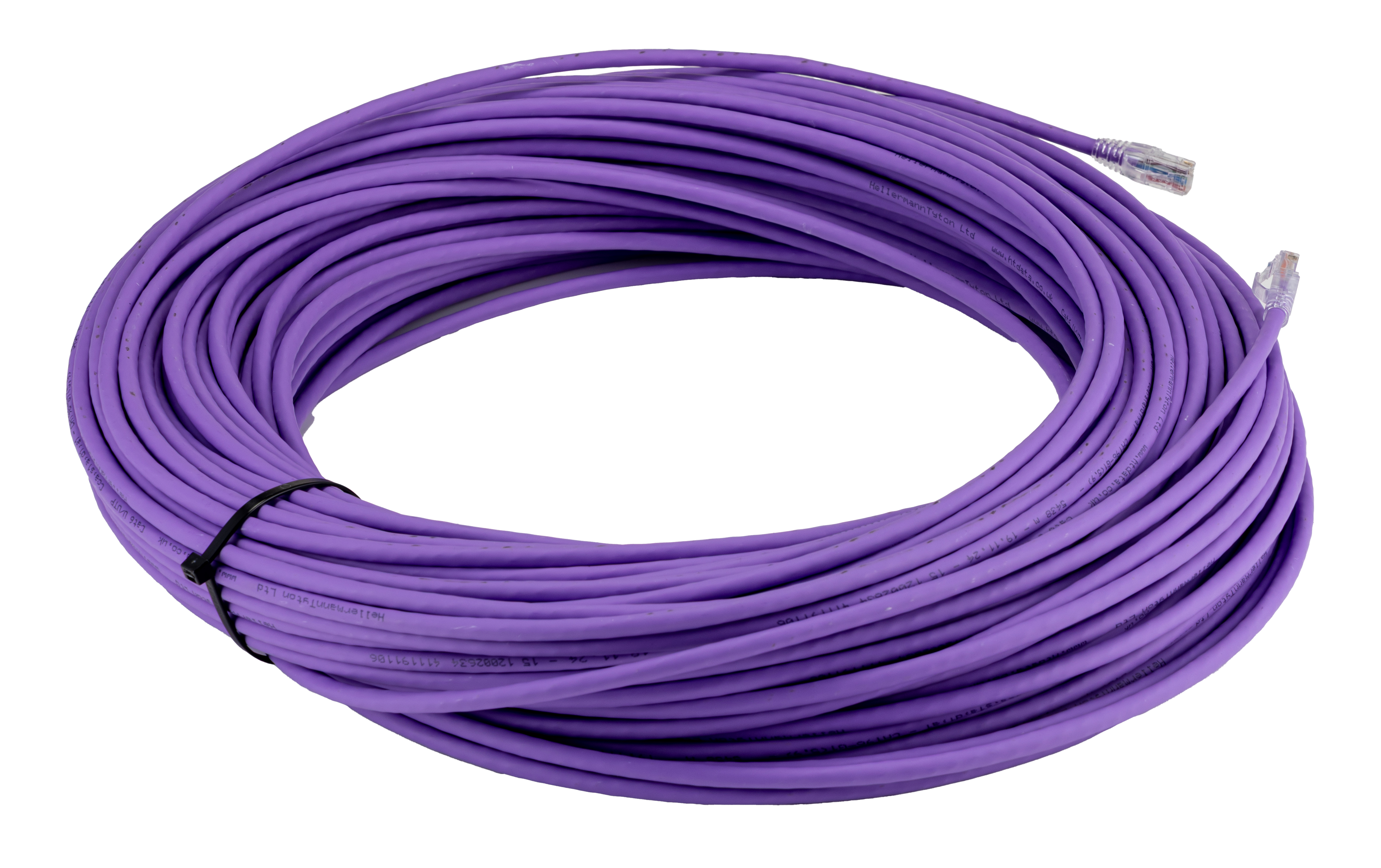 HellermannTyton Connectivity, 70m Cat6, Purple RJ45 to RJ45, F/FTP Unshielded, Terminated