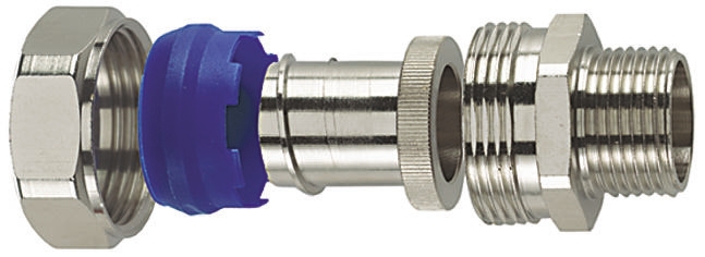 HellermannTyton Straight, Conduit Fitting, 16mm Nominal Size, M16, Brass, PA 6, Silver IP65 rating
