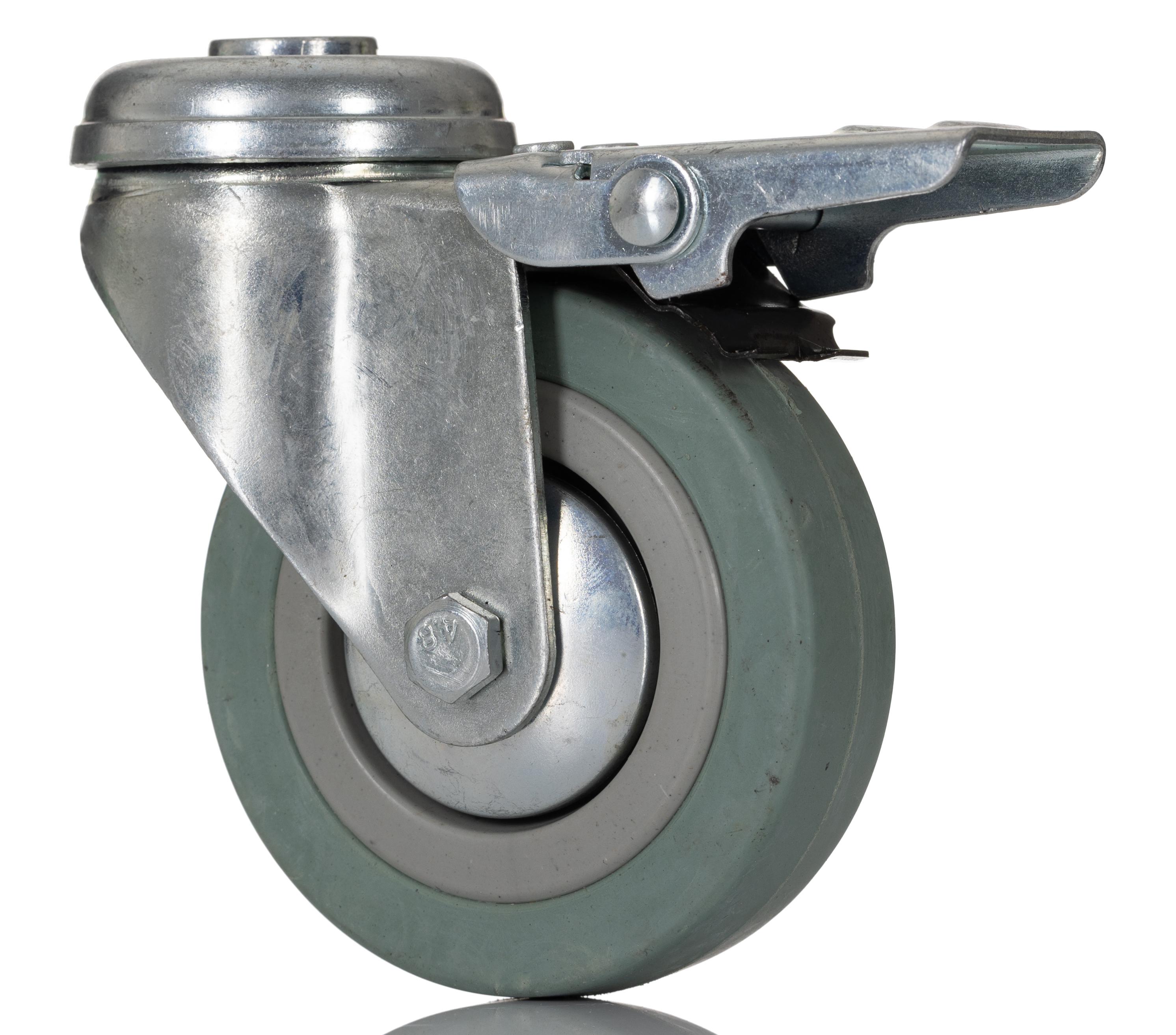 RS PRO Braked Swivel Castor Wheel, 70kg Capacity, 75mm Wheel