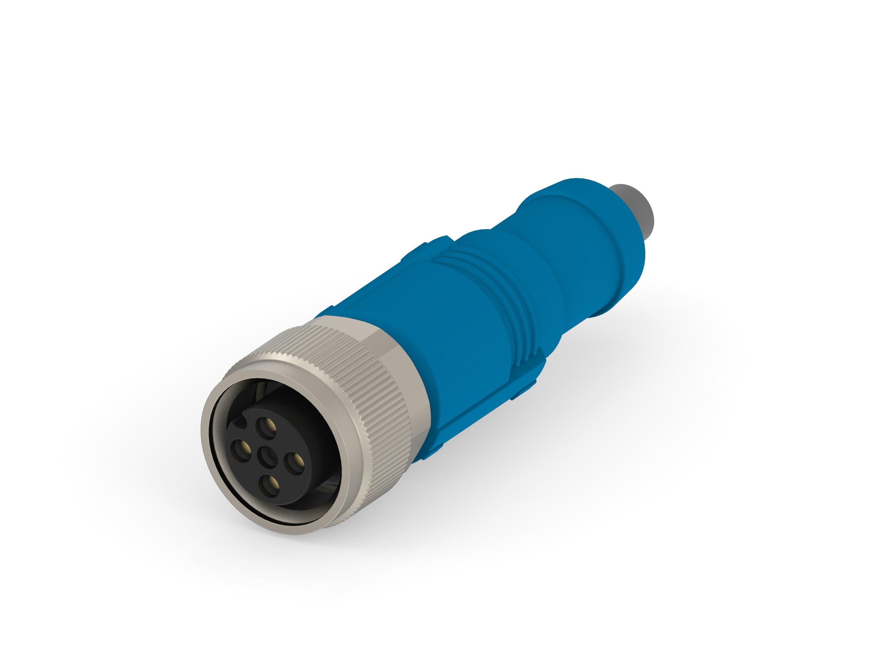TE Connectivity Female 4 way Socket M12 to M12 Pigtail Cable Assembly, 3 m