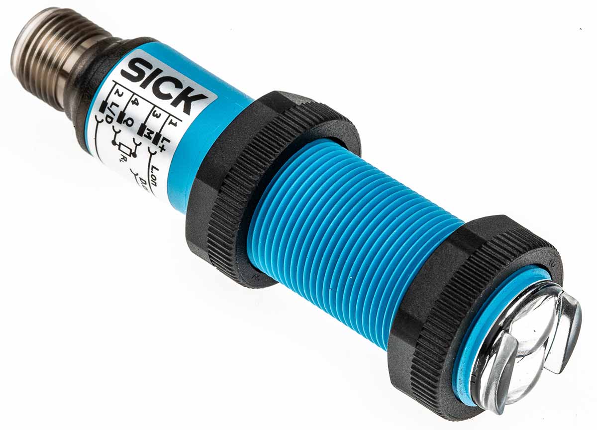 Sick Retro-reflective Photoelectric Sensor 0.05 → 3.7 m Detection Range PNP Barrel Style IP67 VL18-4P3640