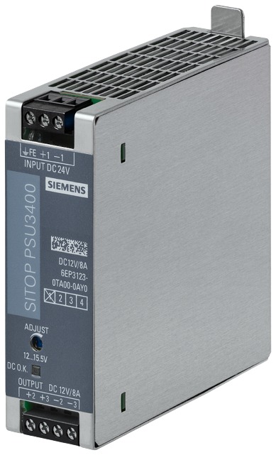 Siemens SITOP DC-DC Converter, 12V dc/ 8A Output, 107W, DIN Rail Mount