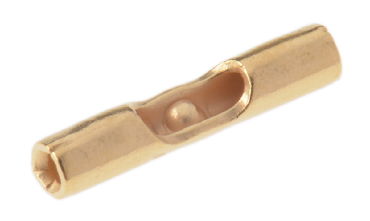 TE Connectivity, SOLISTRAND Strap Butt Splice Connector, Uninsulated, Gold over Nickel 26 → 22 AWG