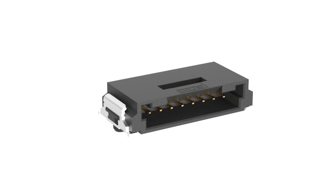 ERNI MiniBridge Series Right Angle Surface PCB Header, 8 Contact(s), 1.27 mm Pitch, 1 Row, Shrouded