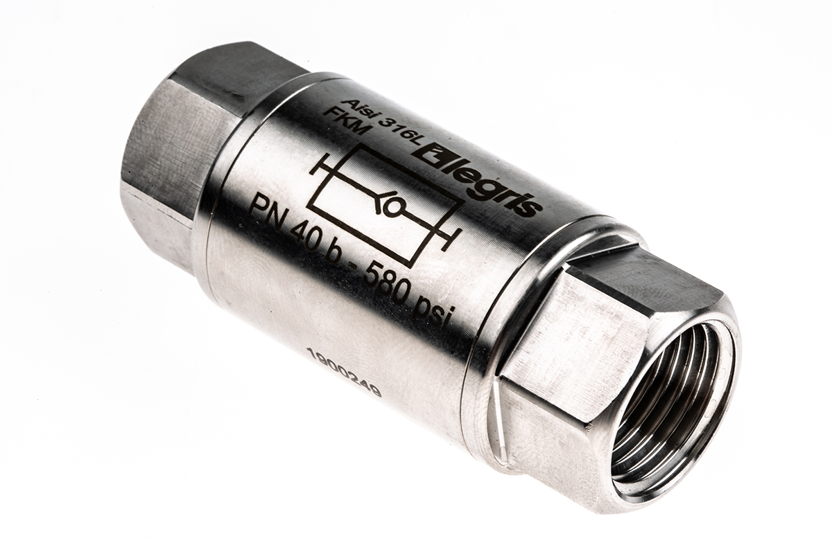 Legris Stainless Steel Single Non Return Valve, G 1/2in, 40 bar