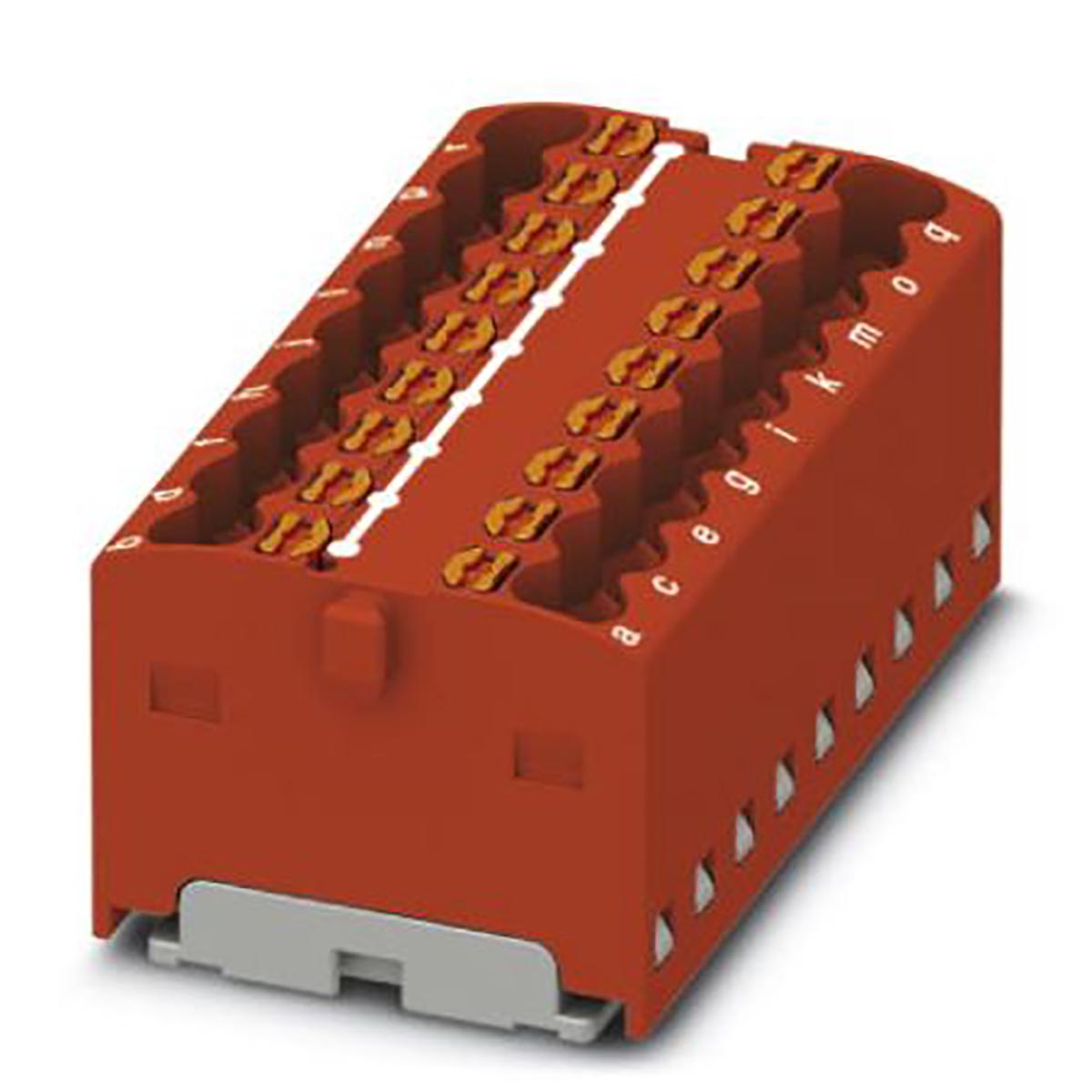 Phoenix Contact Distribution Block, 18 Way, 2.5mm², 17.5A, 450 V, Red