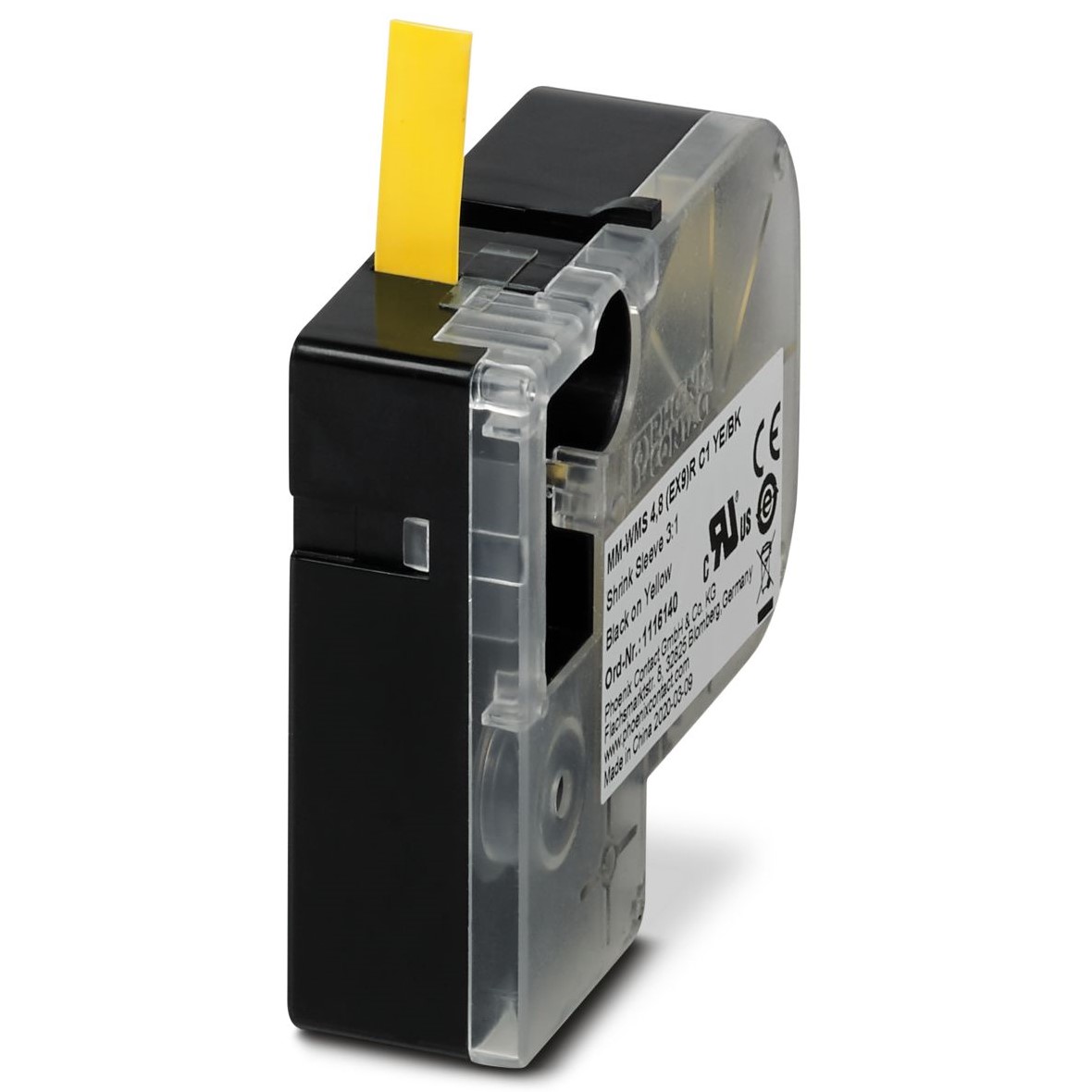Phoenix Contact 8 (EX9)R C1 YE/BK, MM-WMS 4 Heat Shrink Cable Marker, Yellow, 1.6 → 4.8mm Cable, for , for