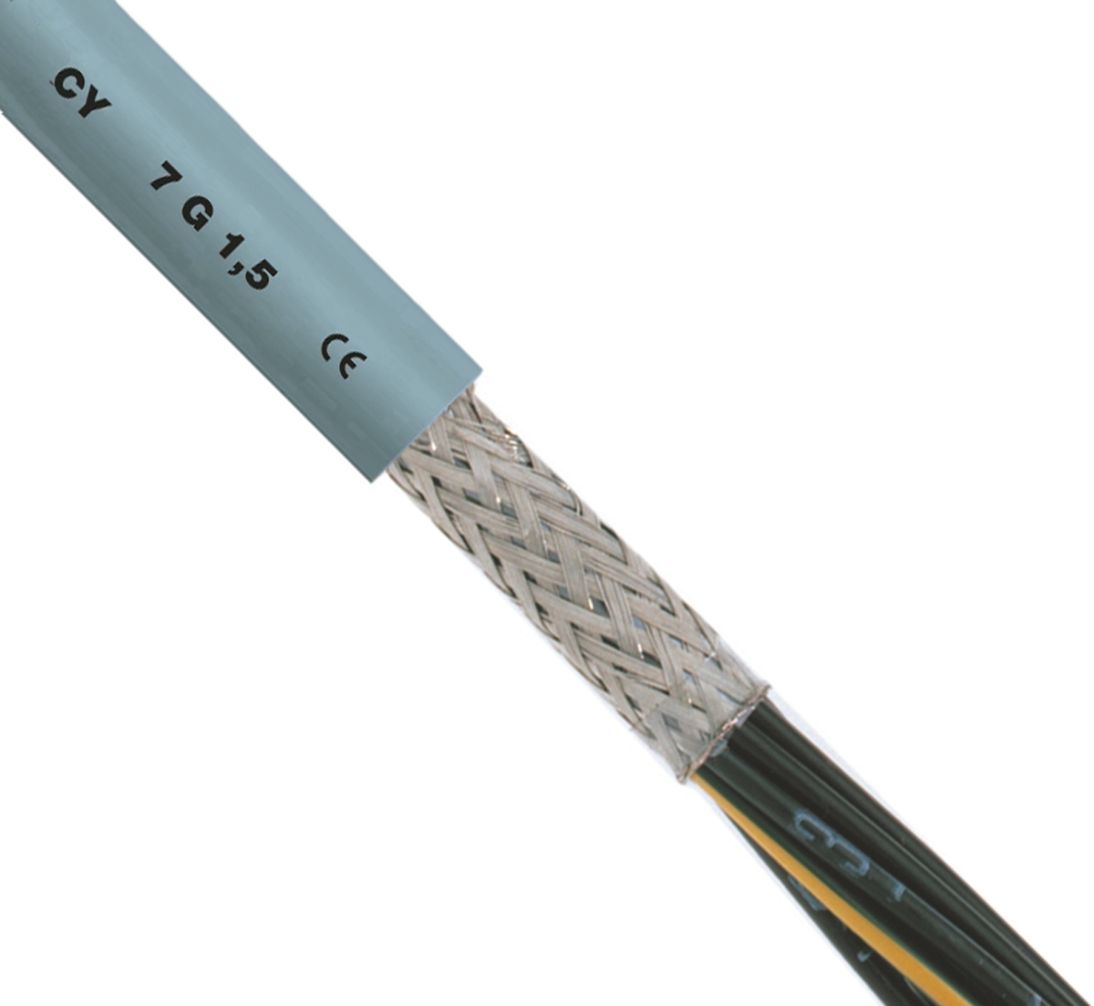 RS PRO Control Cable, 7 Cores 0.75 mm² 18 AWG, 50 m, Screened Stranded, Grey Polyvinyl Chloride Sheath