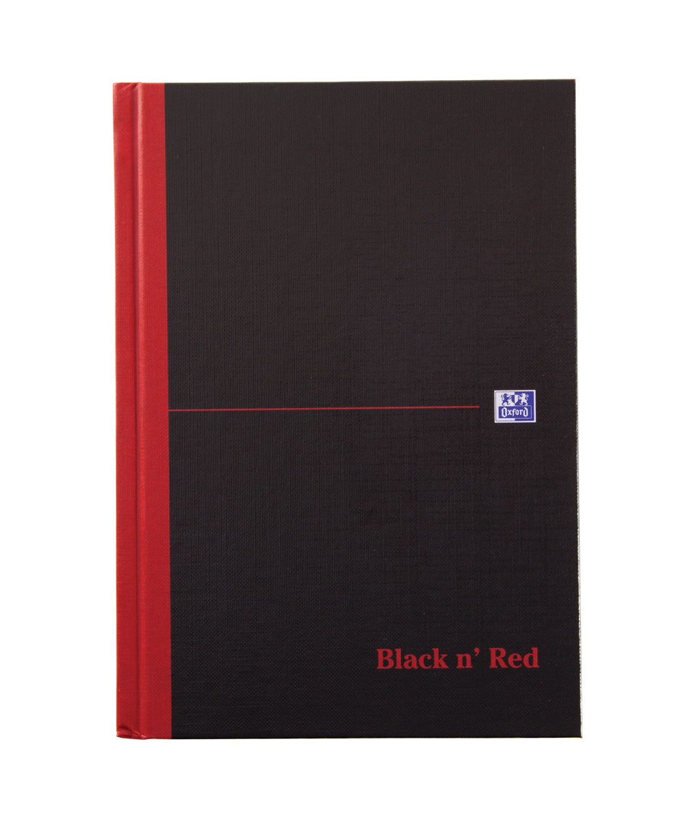 Black n Red A5 Casebound Hardcover Notepad, 96 Ruled Sheets