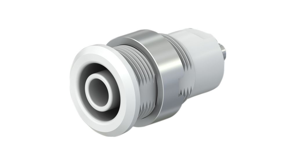 Staubli White Socket Banana Socket, 4 mm Connector, Solder Termination, 24A, 1kV, Nickel Plating