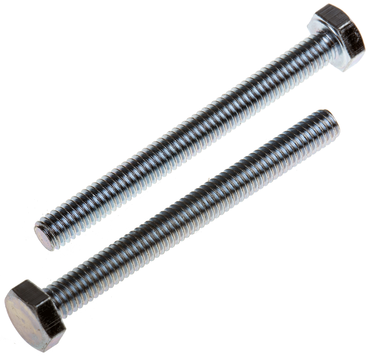 RS PRO Bright Zinc Plated Steel, Hex Bolt, M4 x 40mm
