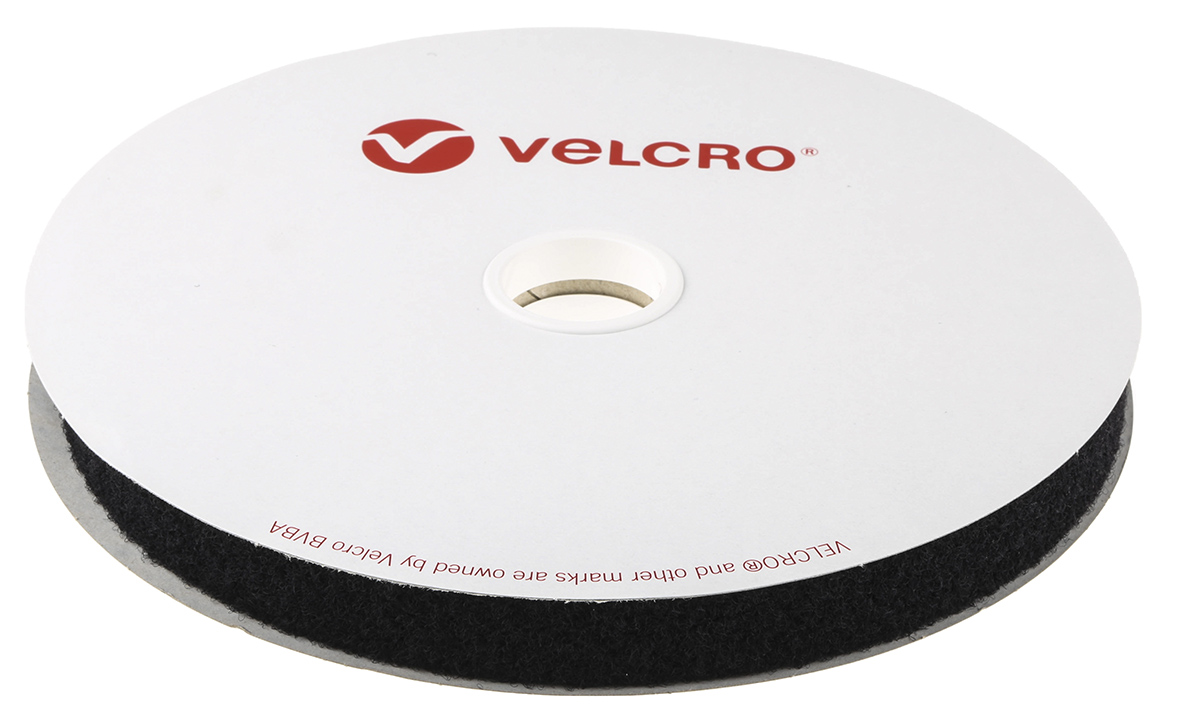 Velcro Black Hook & Loop Tape, 20mm x 10m